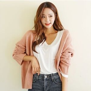 Luxurious Soft Blush Merino Cardigan
